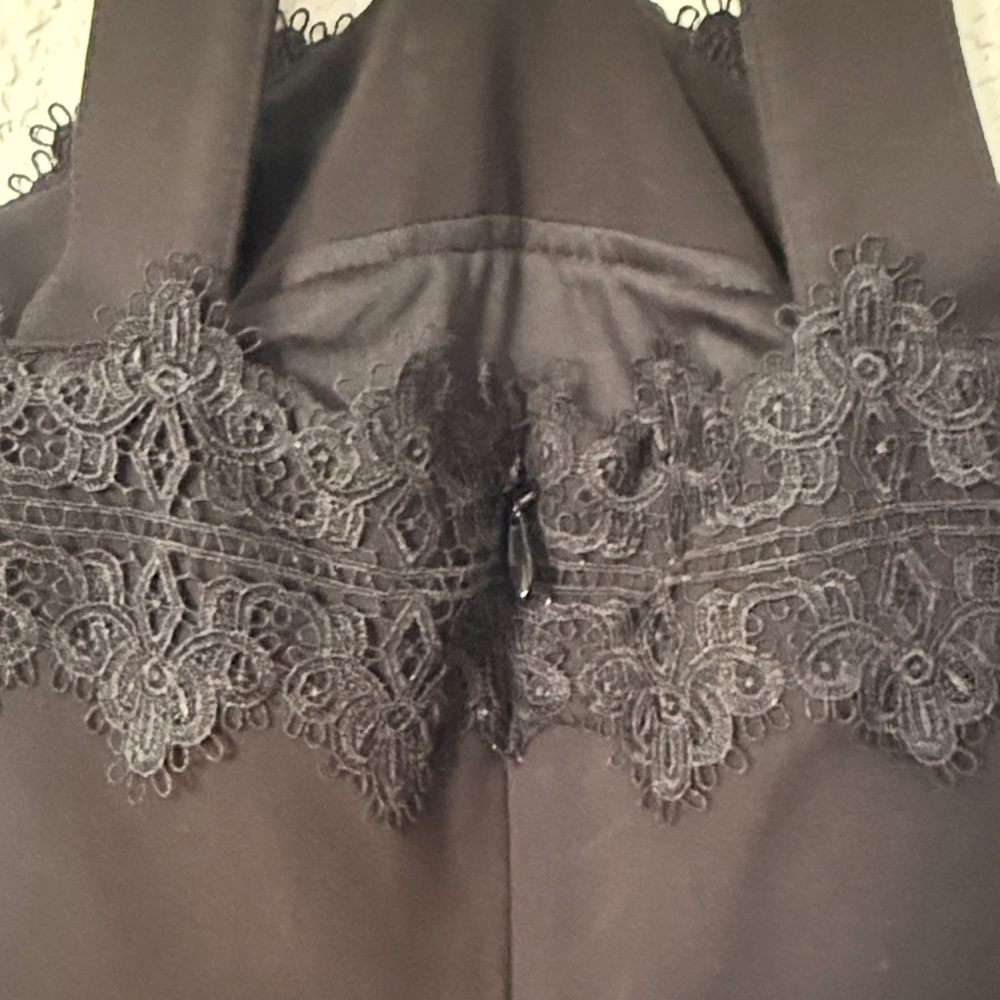 Marciano Black Lace-Trim Halter Style Evening Dress - Picture 16 of 16